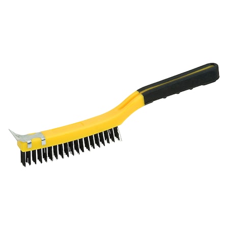 Hyde 1/2" x 5-1/4" Stiff Wire Stripping Brush, w/ Scraper 46806